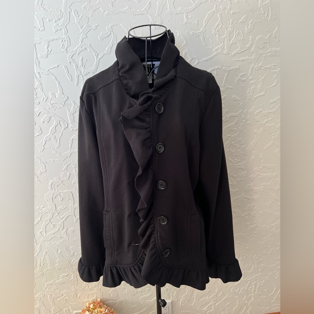 Kut from the Kloth Black Ruffled Jacket